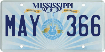 MS license plate MAY366