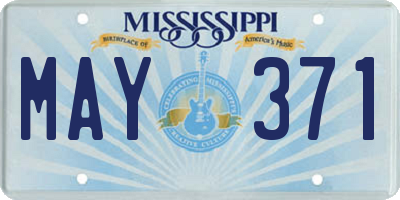 MS license plate MAY371