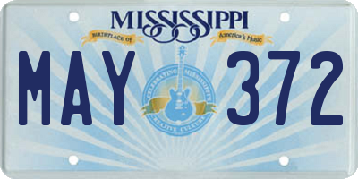 MS license plate MAY372