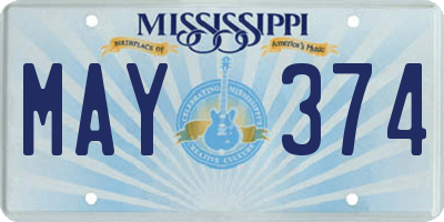 MS license plate MAY374