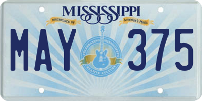 MS license plate MAY375