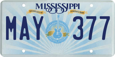 MS license plate MAY377