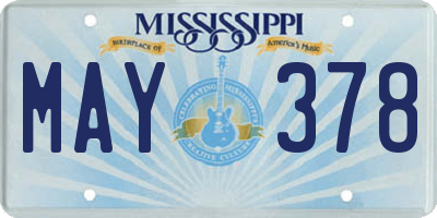 MS license plate MAY378
