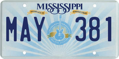 MS license plate MAY381