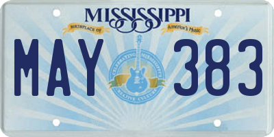 MS license plate MAY383