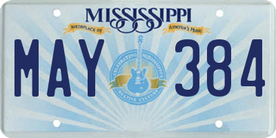 MS license plate MAY384
