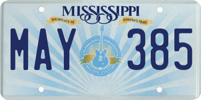 MS license plate MAY385