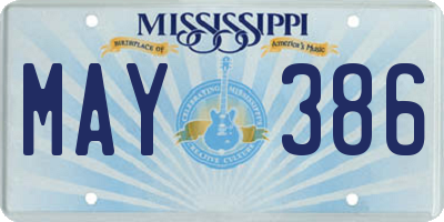 MS license plate MAY386