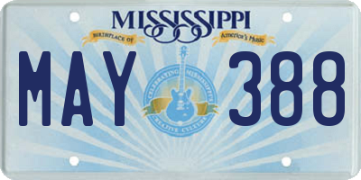 MS license plate MAY388
