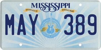 MS license plate MAY389
