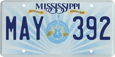 MS license plate MAY392