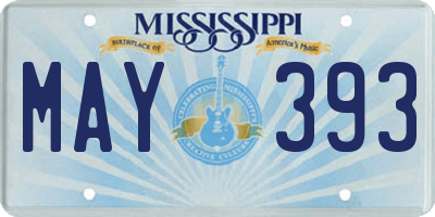 MS license plate MAY393
