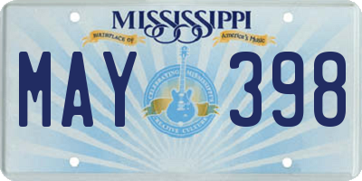 MS license plate MAY398