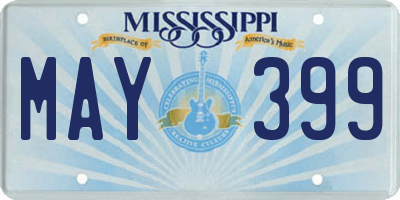 MS license plate MAY399
