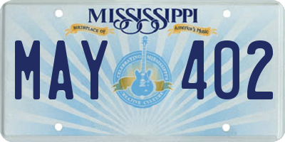 MS license plate MAY402
