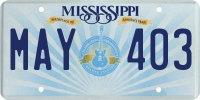 MS license plate MAY403