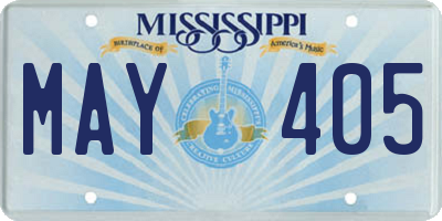 MS license plate MAY405