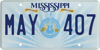MS license plate MAY407