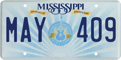 MS license plate MAY409