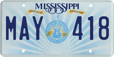 MS license plate MAY418
