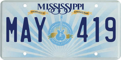 MS license plate MAY419