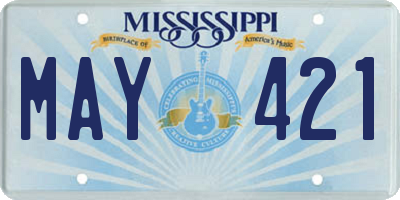 MS license plate MAY421