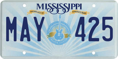 MS license plate MAY425