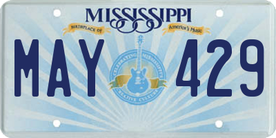 MS license plate MAY429