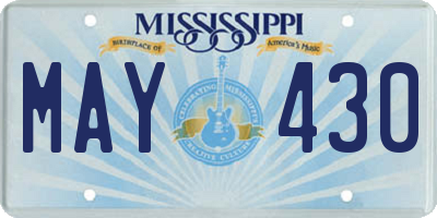 MS license plate MAY430