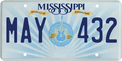MS license plate MAY432