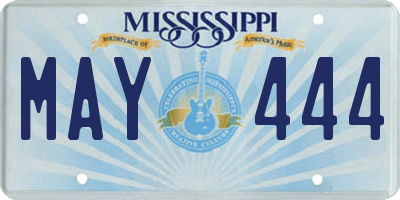 MS license plate MAY444