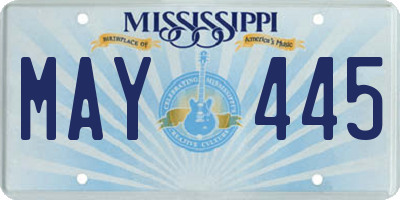 MS license plate MAY445