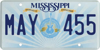 MS license plate MAY455