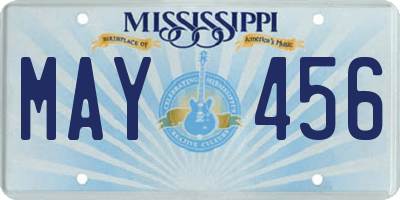 MS license plate MAY456