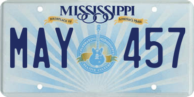 MS license plate MAY457