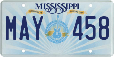 MS license plate MAY458