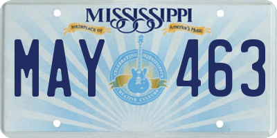 MS license plate MAY463