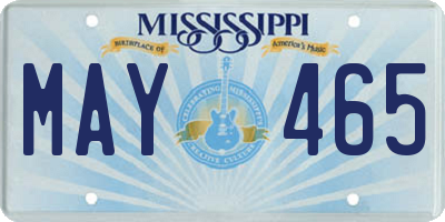 MS license plate MAY465