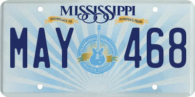 MS license plate MAY468