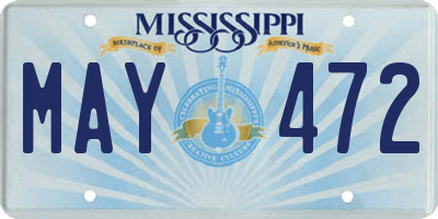 MS license plate MAY472