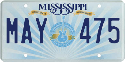 MS license plate MAY475