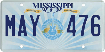 MS license plate MAY476