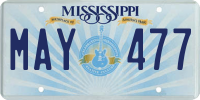MS license plate MAY477