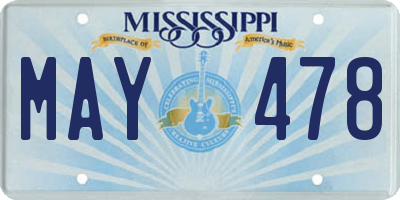 MS license plate MAY478