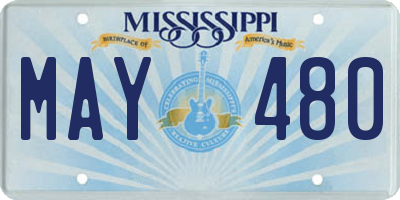 MS license plate MAY480