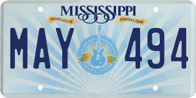 MS license plate MAY494