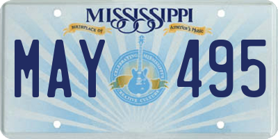 MS license plate MAY495