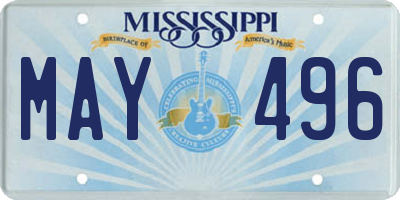 MS license plate MAY496