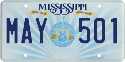 MS license plate MAY501