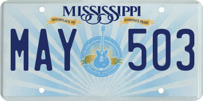 MS license plate MAY503